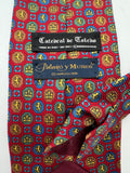 1996 Museumskrawatte Catedral de Toledo Palacios y Museos Seide Made In Italy Rot Bunt