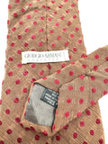 80s Giorgio Armani Krawatte Punkte Seide Made In Italy Braun Rot