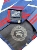 90s Burberrys Krawatte Navy Regimental Stripe Made In Italy Seide Dunkelblau