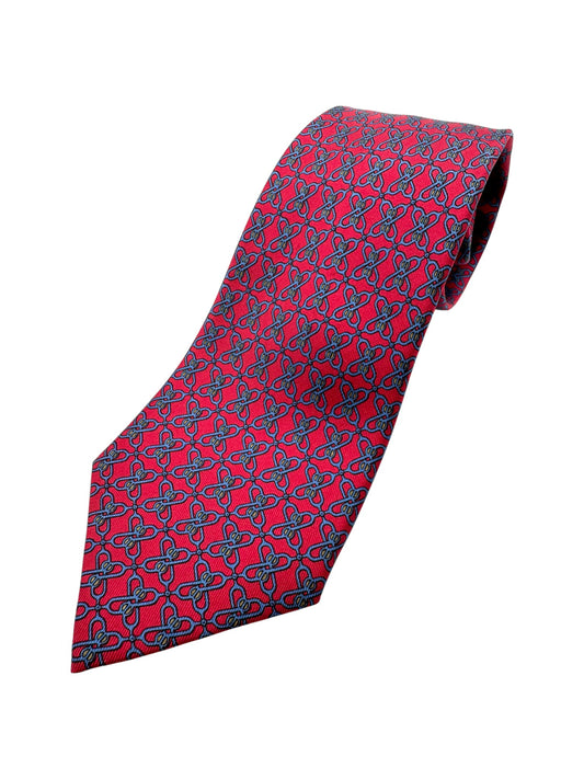 90s Hermes Krawatte Seide Made In France Rot Blau