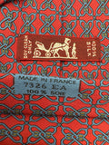 90s Hermes Krawatte Seide Made In France Rot Blau