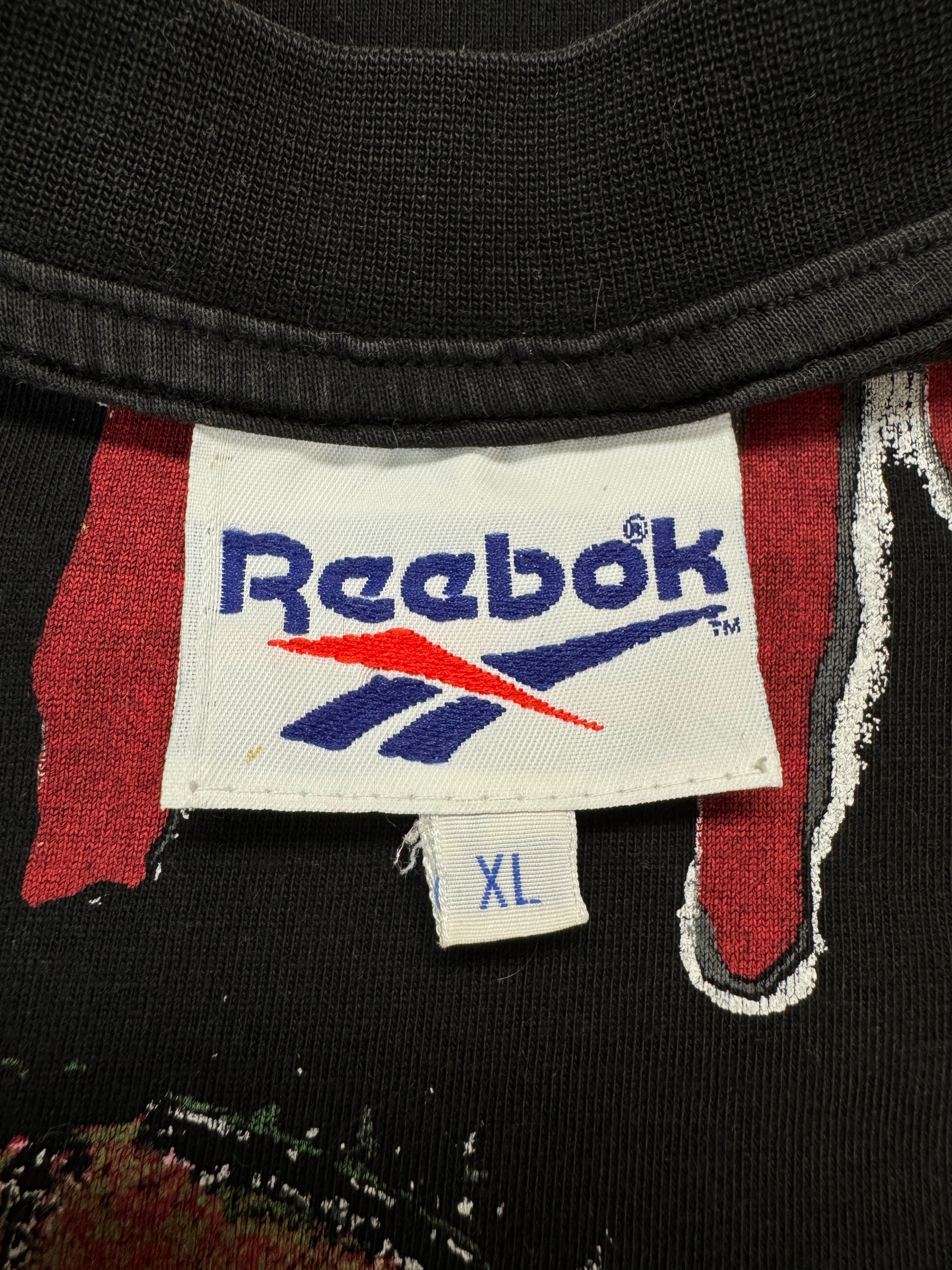 90s Reebok Blacktop Shirt Made In Portugal Schwarz