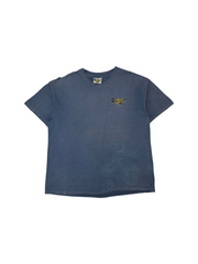 90s Trashed Dr. Martens Shirt "Made like no other shoe on earth" Faded Blau
