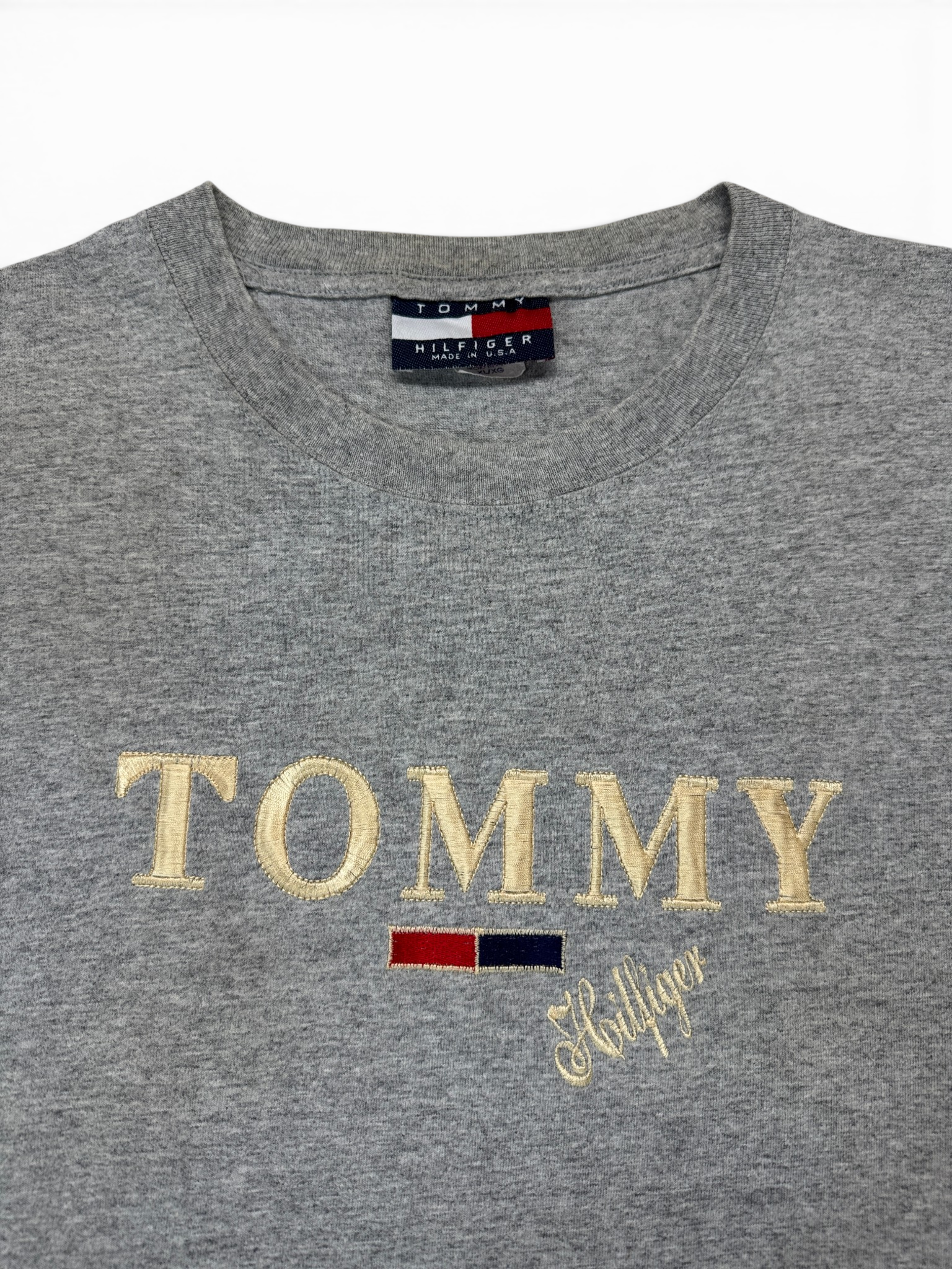90s Tommy Hilfiger Shirt Spellout Made In USA Grau