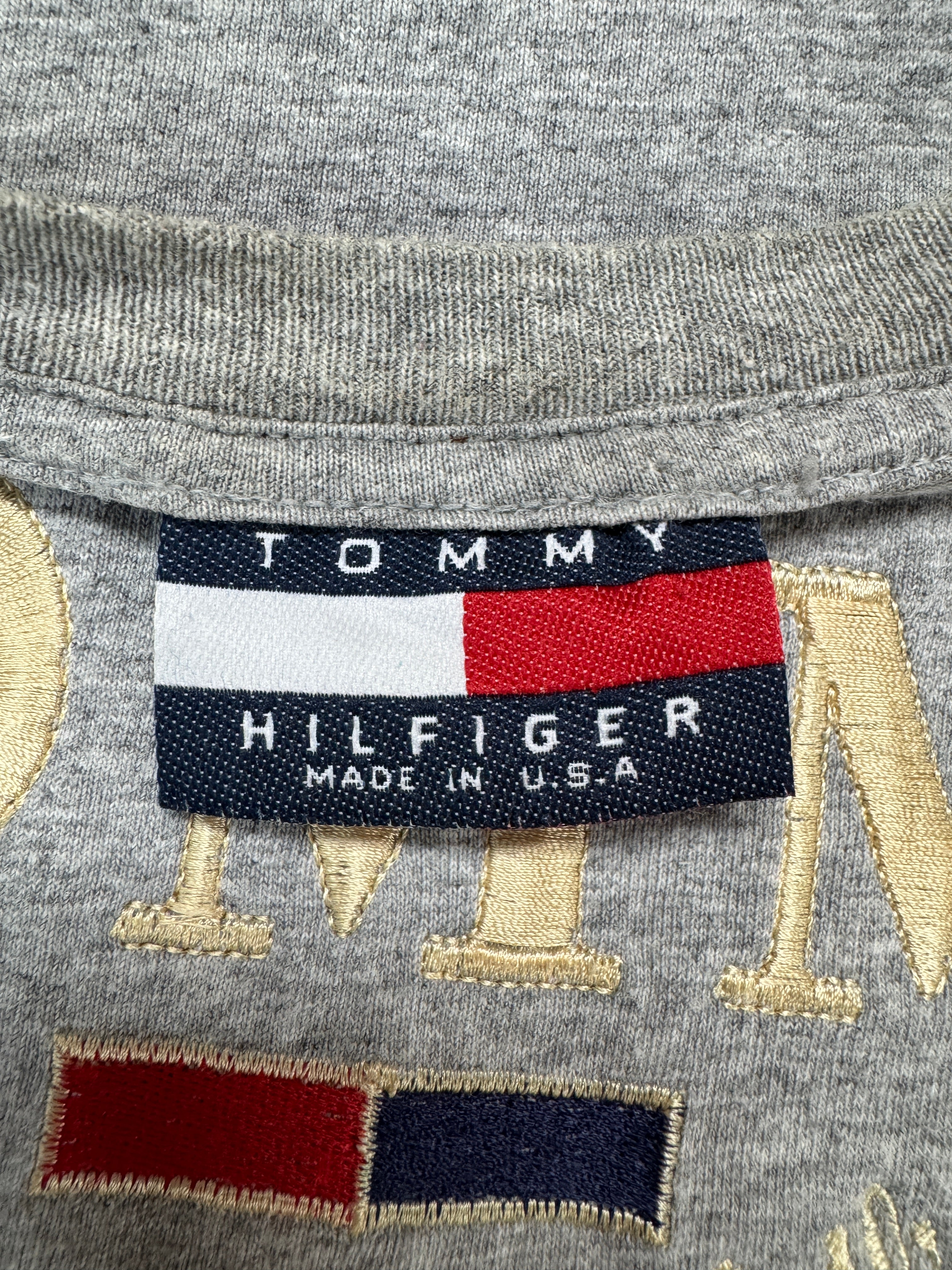 90s Tommy Hilfiger Shirt Spellout Made In USA Grau
