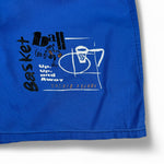 Vintage Shorts 90s Basketball Print "Up, up, and away" Schwarz Blau M-L