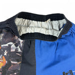 Vintage Shorts 90s Basketball Print "Up, up, and away" Schwarz Blau M-L