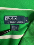 Vintage Ralph Lauren Poloshirt Basic Gestreift Grün Weiß L