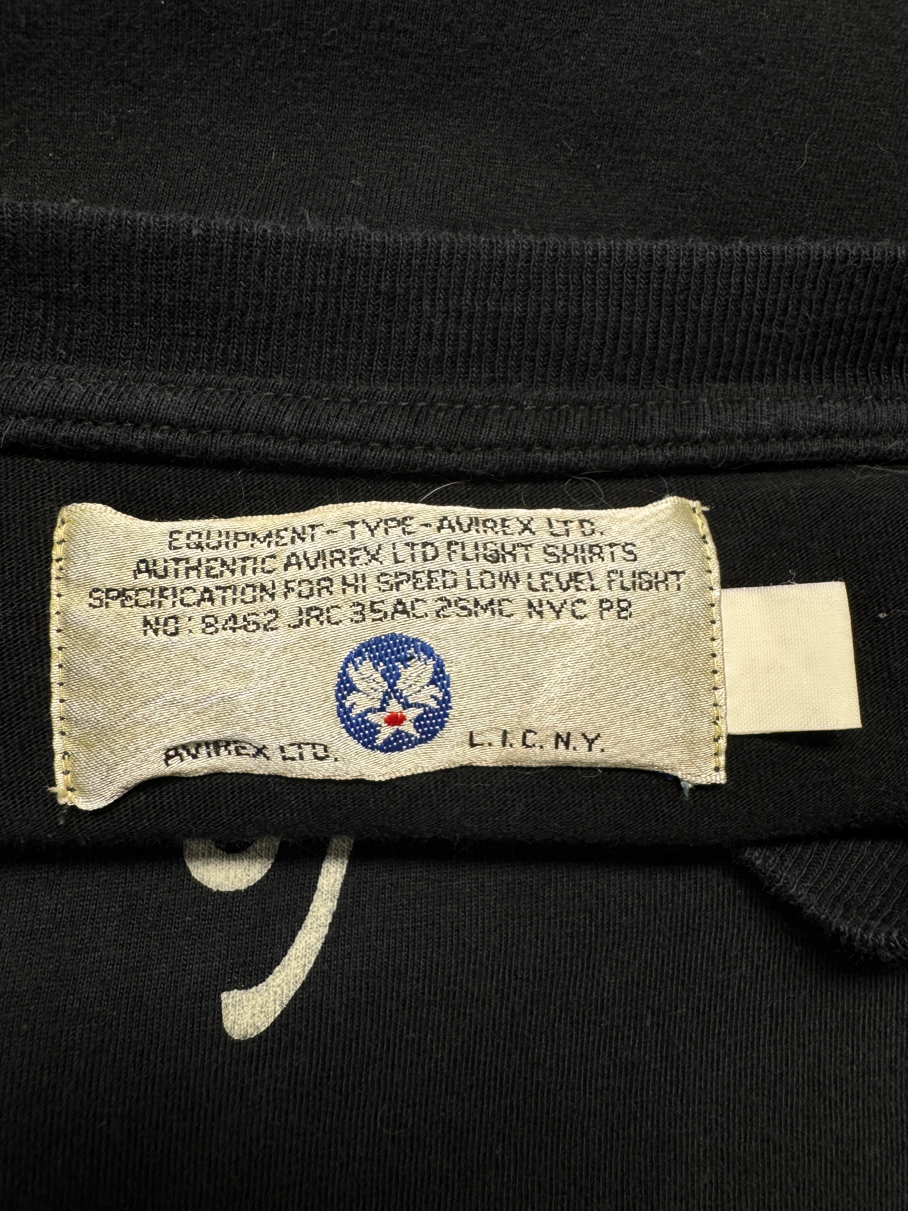 1990 Avirex Shirt "Sweetest of Texas - England 1944" Schwarz