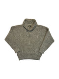 80s Giorgio Armani Schalkragen Pullover Zopfstrick Details 45% Lammwolle Made In Italy Braun Weiß 50 M
