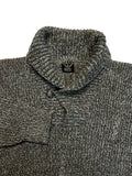 80s Giorgio Armani Schalkragen Pullover Zopfstrick Details 45% Lammwolle Made In Italy Braun Weiß 50 M
