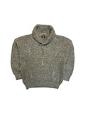 80s Giorgio Armani Schalkragen Pullover Zopfstrick Details 45% Lammwolle Made In Italy Braun Weiß 50 M