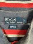 Vintage Ralph Lauren Poloshirt Gestreift Dunkelblau Rot L