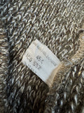 80s Giorgio Armani Schalkragen Pullover Zopfstrick Details 45% Lammwolle Made In Italy Braun Weiß 50 M