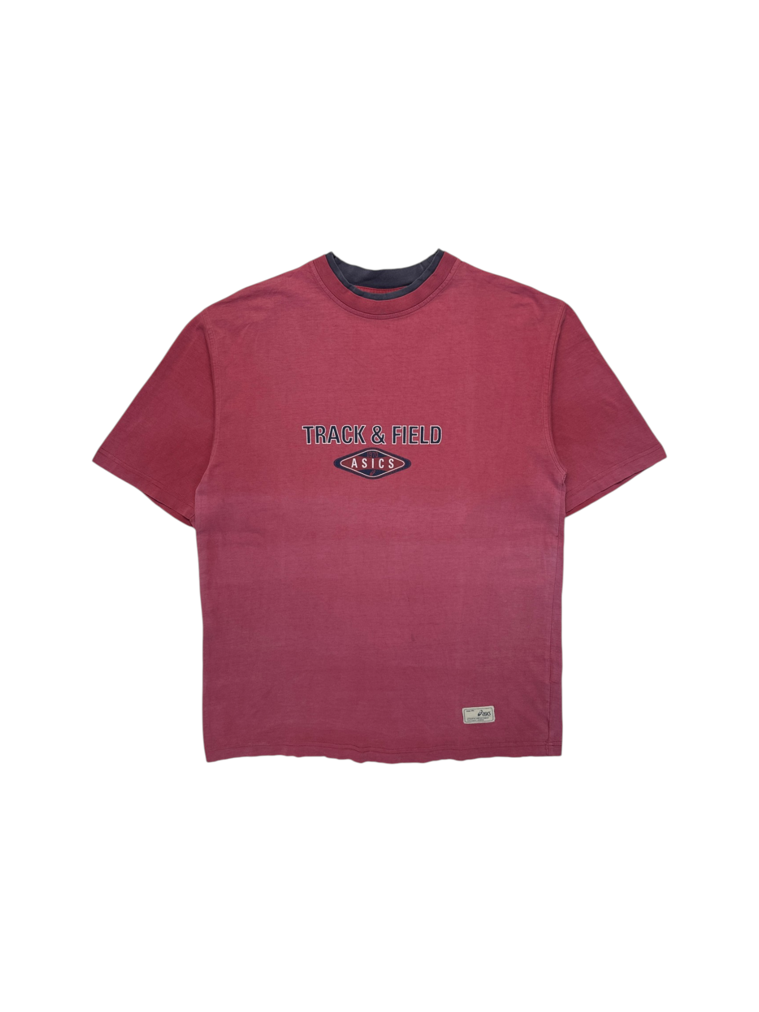 90s Faded Asics Shirt Track&Field Rot