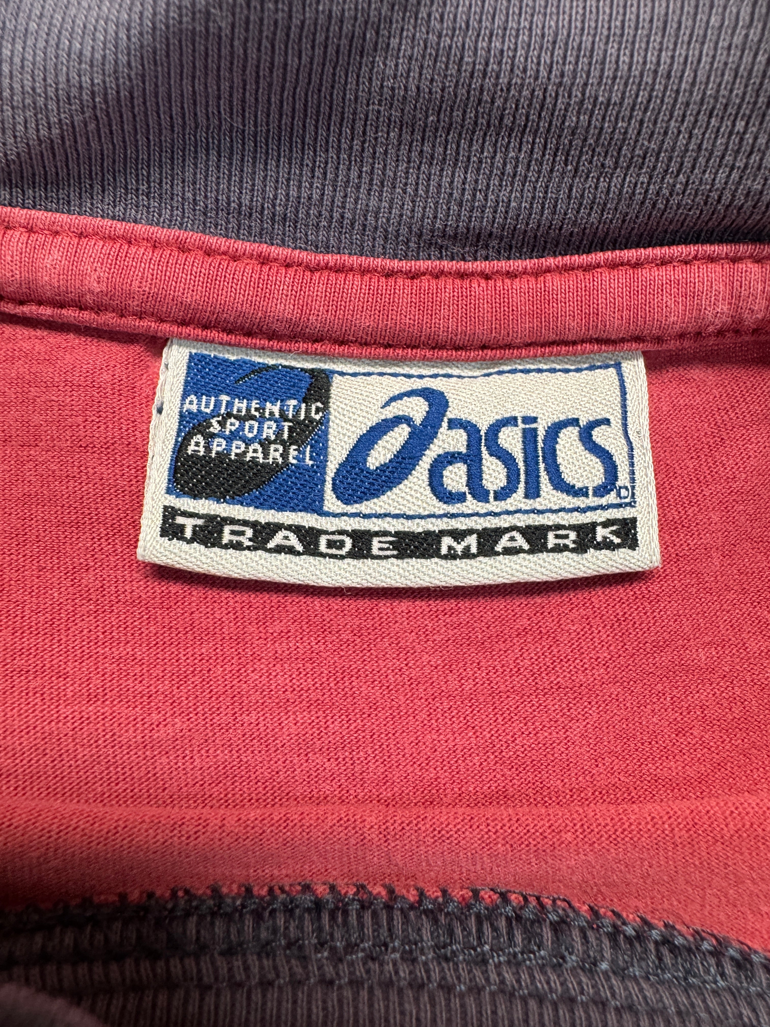 90s Faded Asics Shirt Track&Field Rot