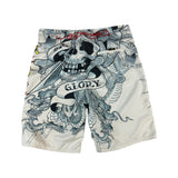Ed Hardy Schwimmshorts 00s Y2K Print Weiß Bunt 34