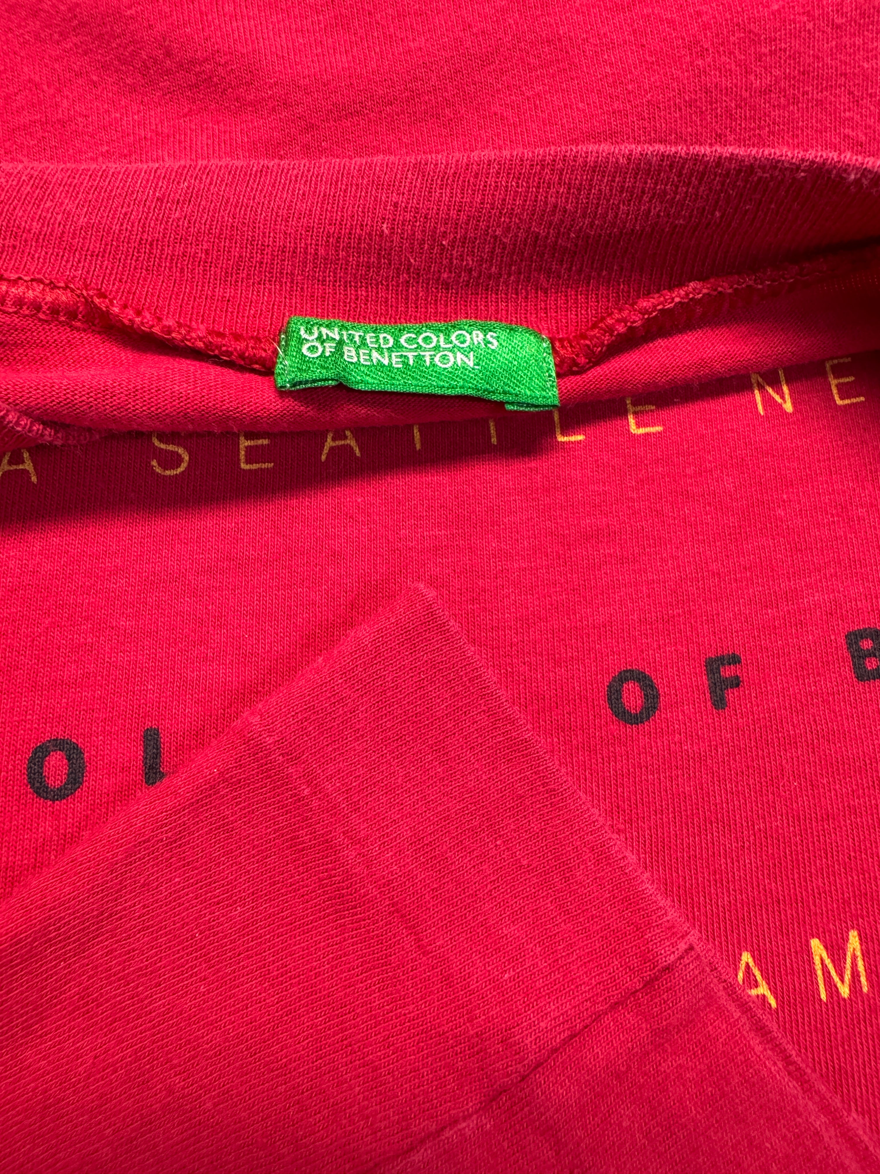90s United Colors Of Benetton Shirt "Cities" Single Stitch Rot