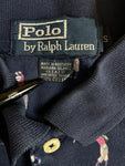 Vintage Ralph Lauren Poloshirt Allover Print Golfspieler Made In USA Dunkelblau S
