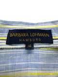 Barbara Lohmann Kurzarm Leinenhemd Gestreift Blau Gelb 46 XL