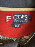 Vintage Chaps by Ralph Lauren Poloshirt Allover Print Golf Dunkelblau M
