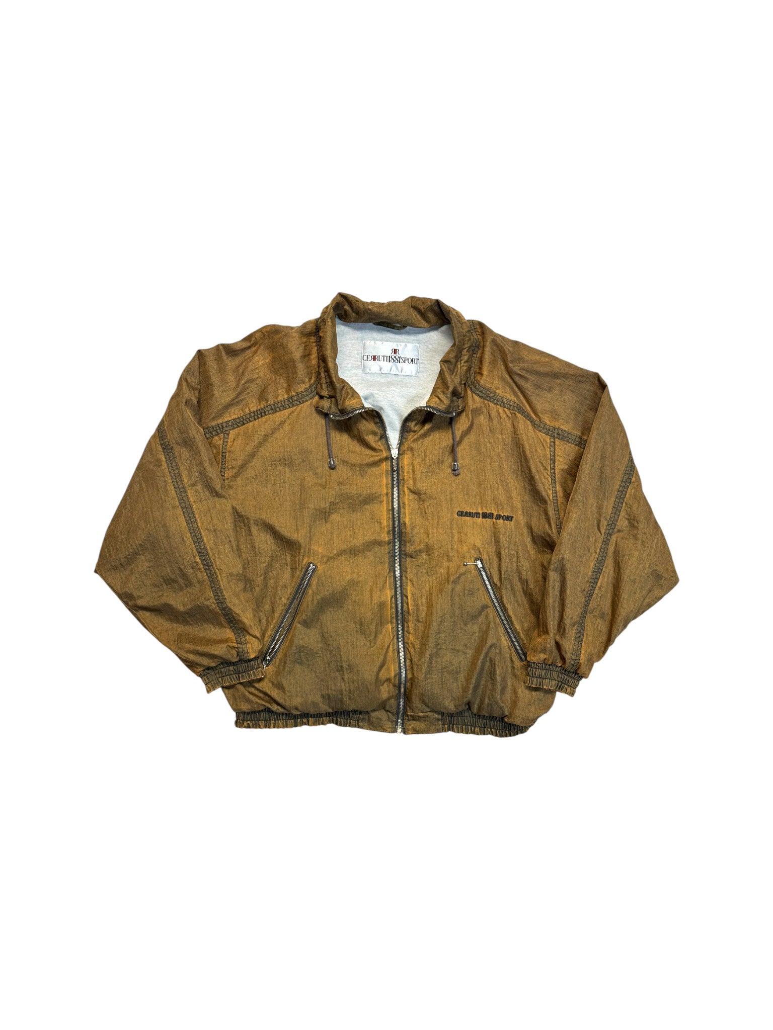 80s Cerruti Damen Sportjacke Made In Slowenien Ocker/Goldbraun 42 L