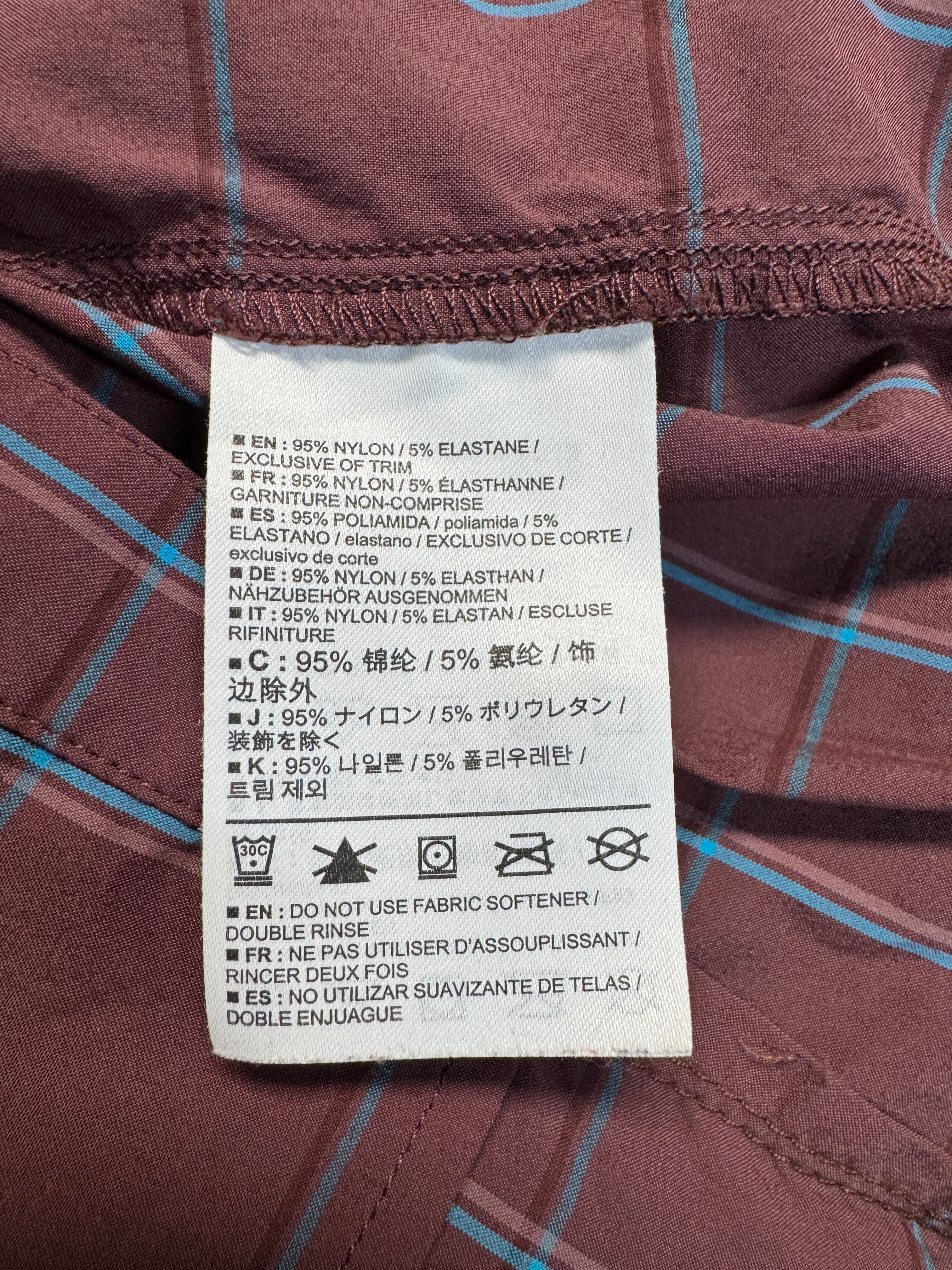 Arcteryx Kurzarm Hemd Nylon Kariert Dunkelrot L