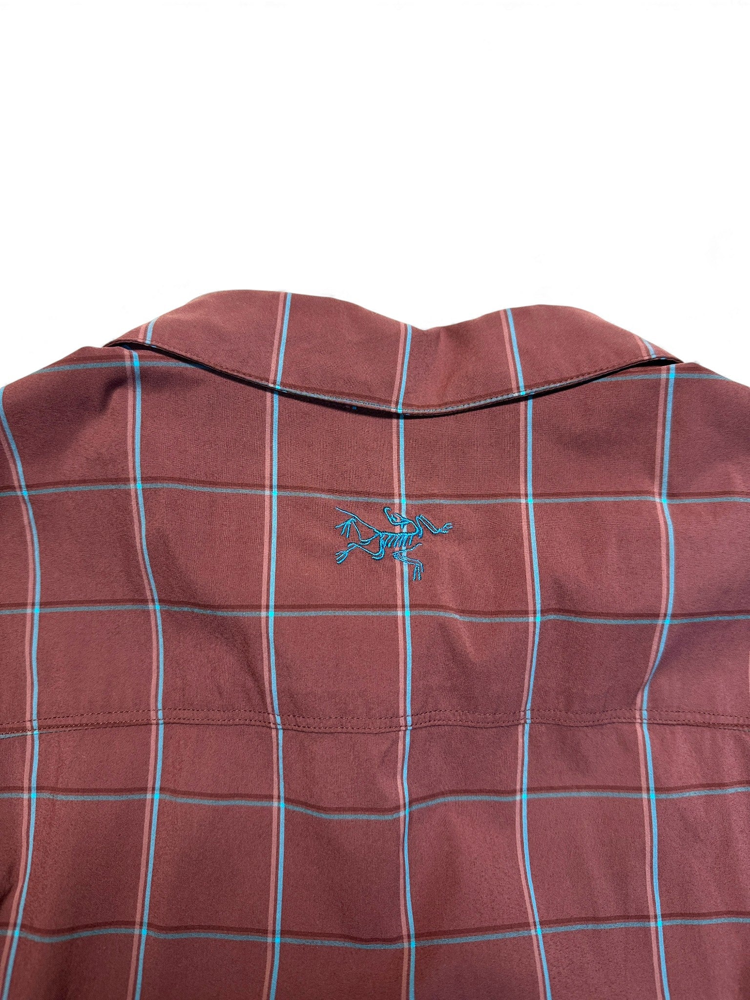 Arcteryx Kurzarm Hemd Nylon Kariert Dunkelrot L