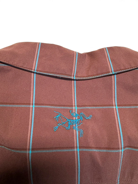 Arcteryx Kurzarm Hemd Nylon Kariert Dunkelrot L