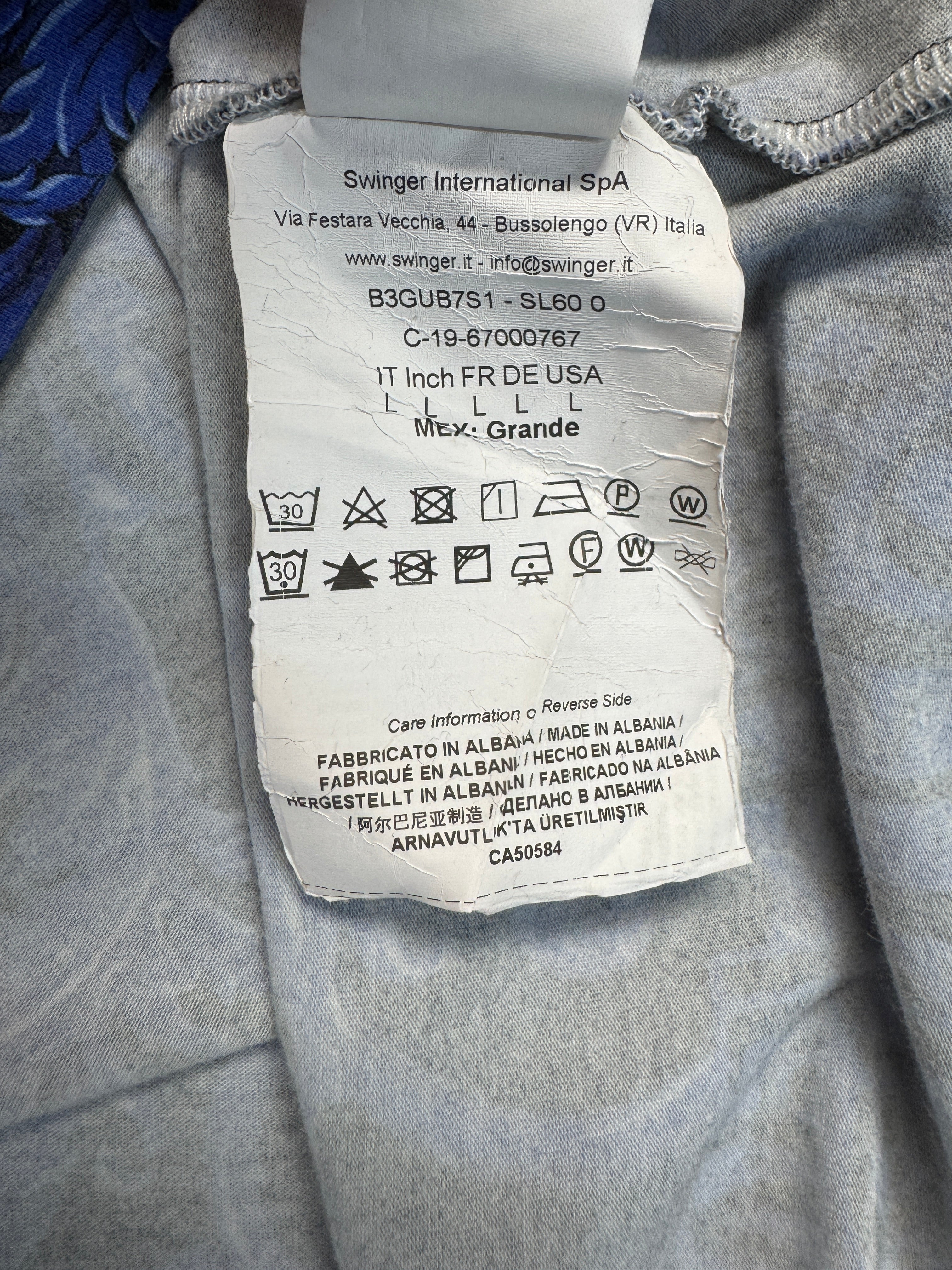 2010s Versace Baroque Logo Shirt Schwarz Blau