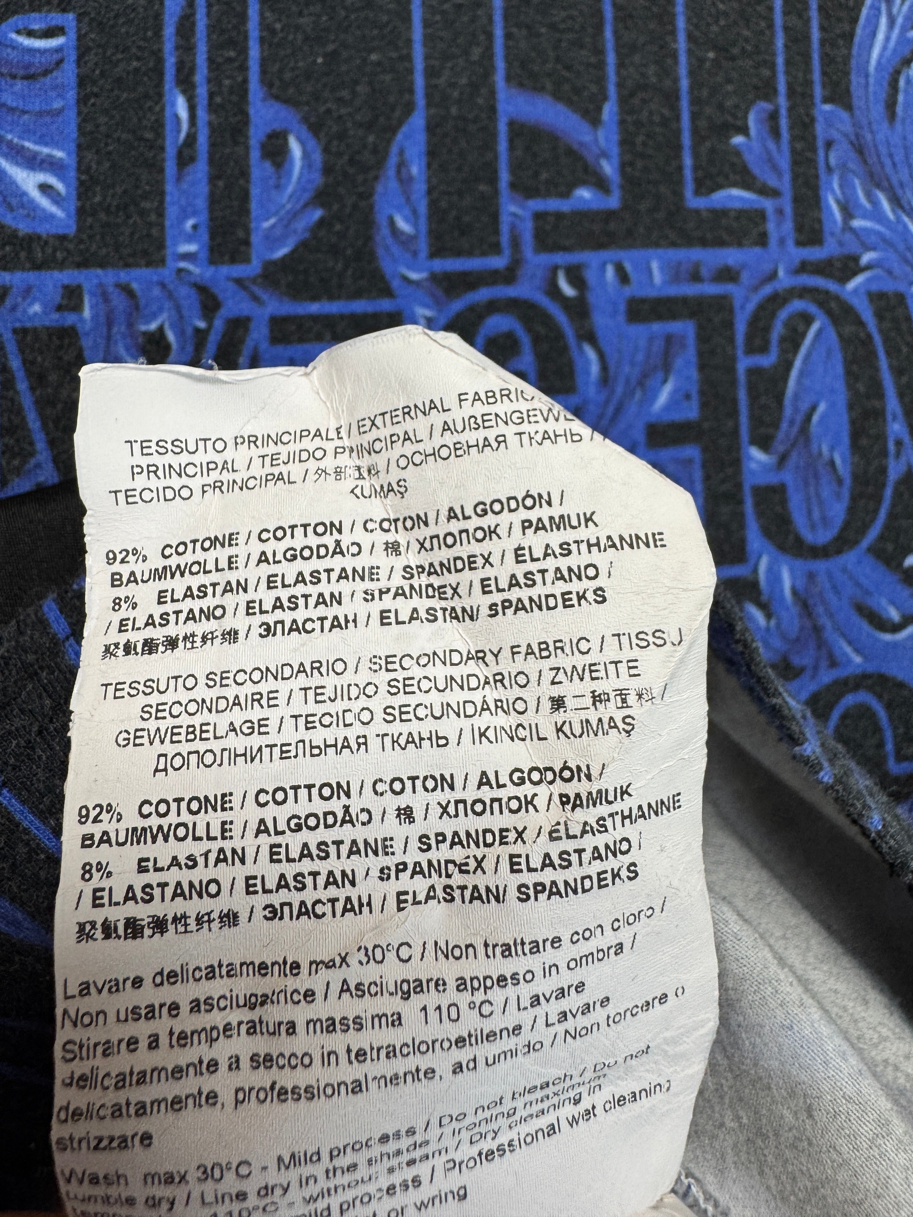 2010s Versace Baroque Logo Shirt Schwarz Blau