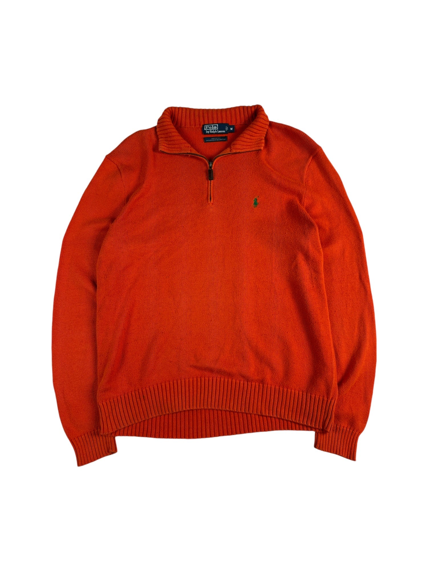 Ralph Lauren Strick pullover Basic Quarter Zip Troyer Orange M