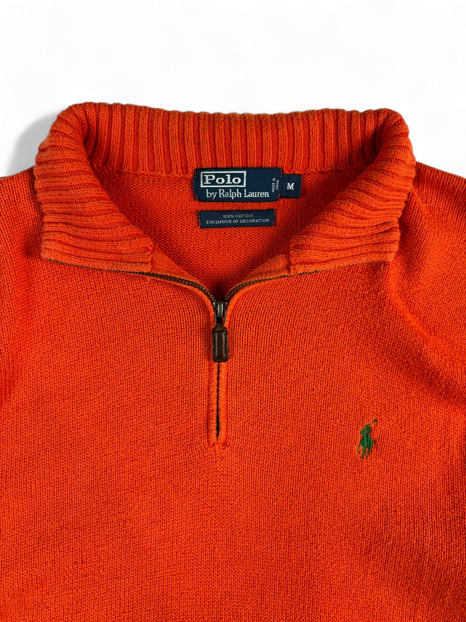 Ralph Lauren Strick pullover Basic Quarter Zip Troyer Orange M