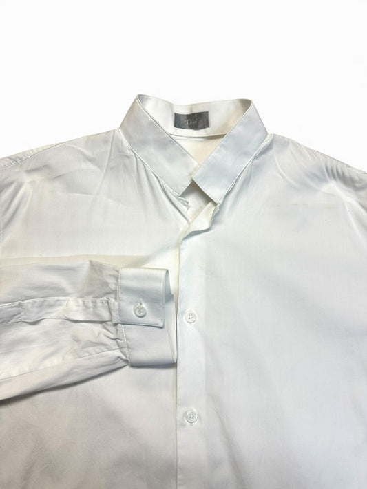 00s Dior Hemd Mandarinkragen Weiß 39 M