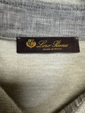 Loro Piana Pullover/Longsleeve Mit Polokragen Leinen & Baumwolle Grau Mit Grünstich XL