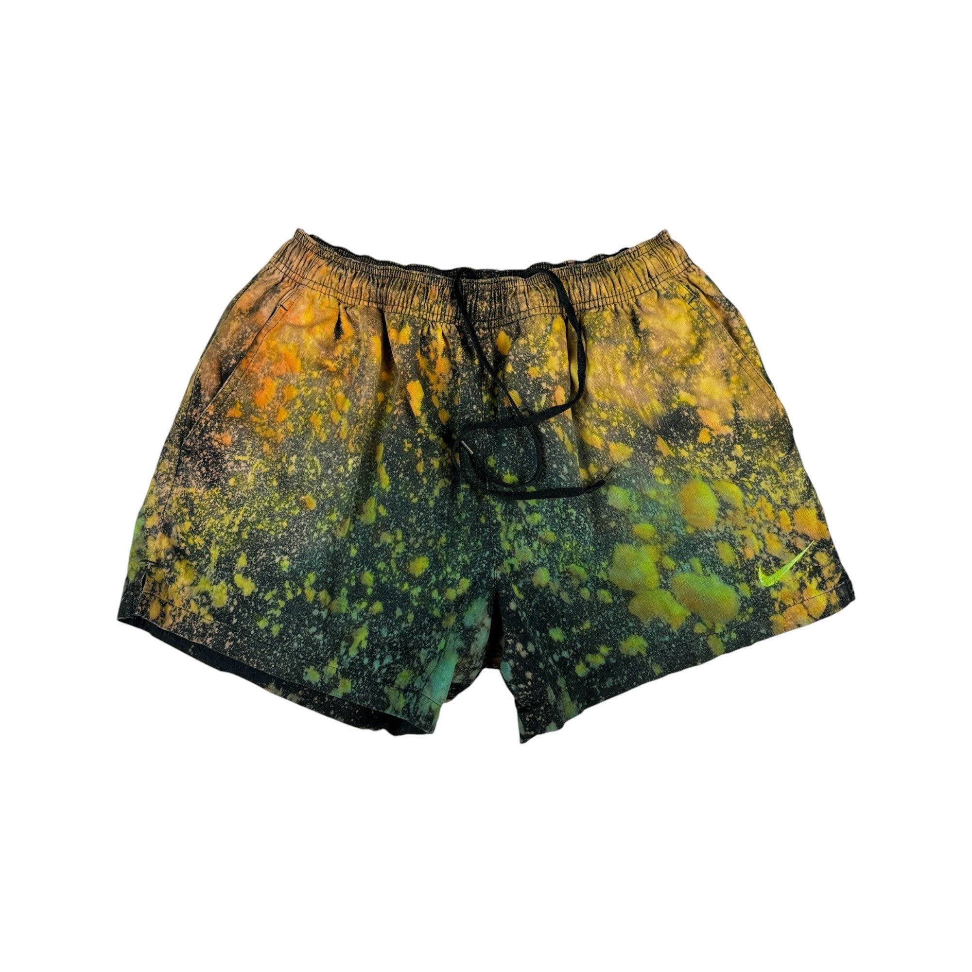 Vintage Nike Shorts 90s Upcycled Unique Gelb Grün XL