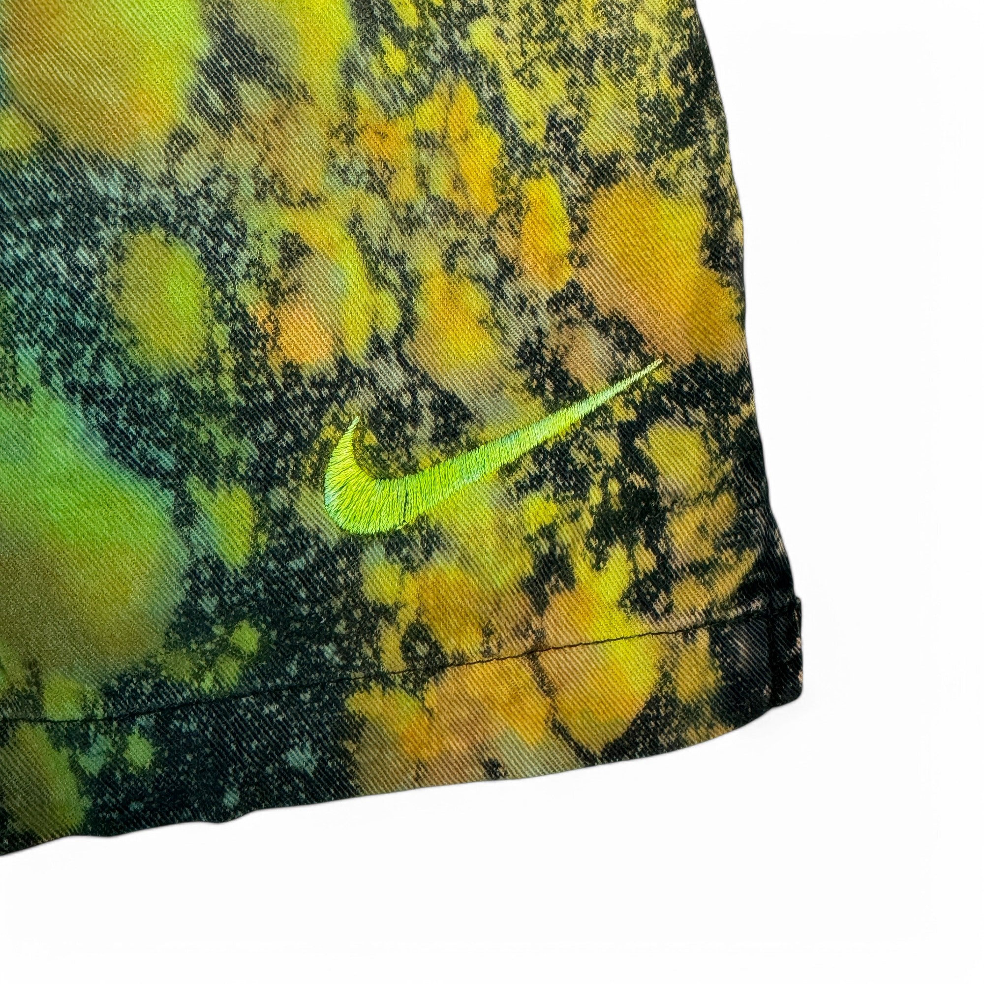 Vintage Nike Shorts 90s Upcycled Unique Gelb Grün XL
