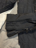 00s Prada Biker Jacke Nylon Metallic Two-Way Zip Schwarz 48 M