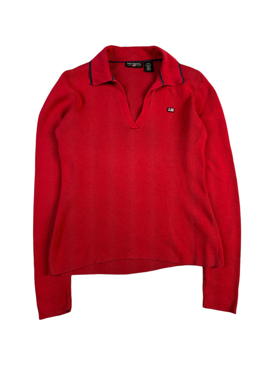 Vintage Polo Jeans Co. By Ralph Lauren Strickpulli Mit Polokragen Damen Rot M