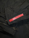 00s Prada Biker Jacke Nylon Metallic Two-Way Zip Schwarz 48 M
