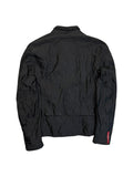 00s Prada Biker Jacke Nylon Metallic Two-Way Zip Schwarz 48 M