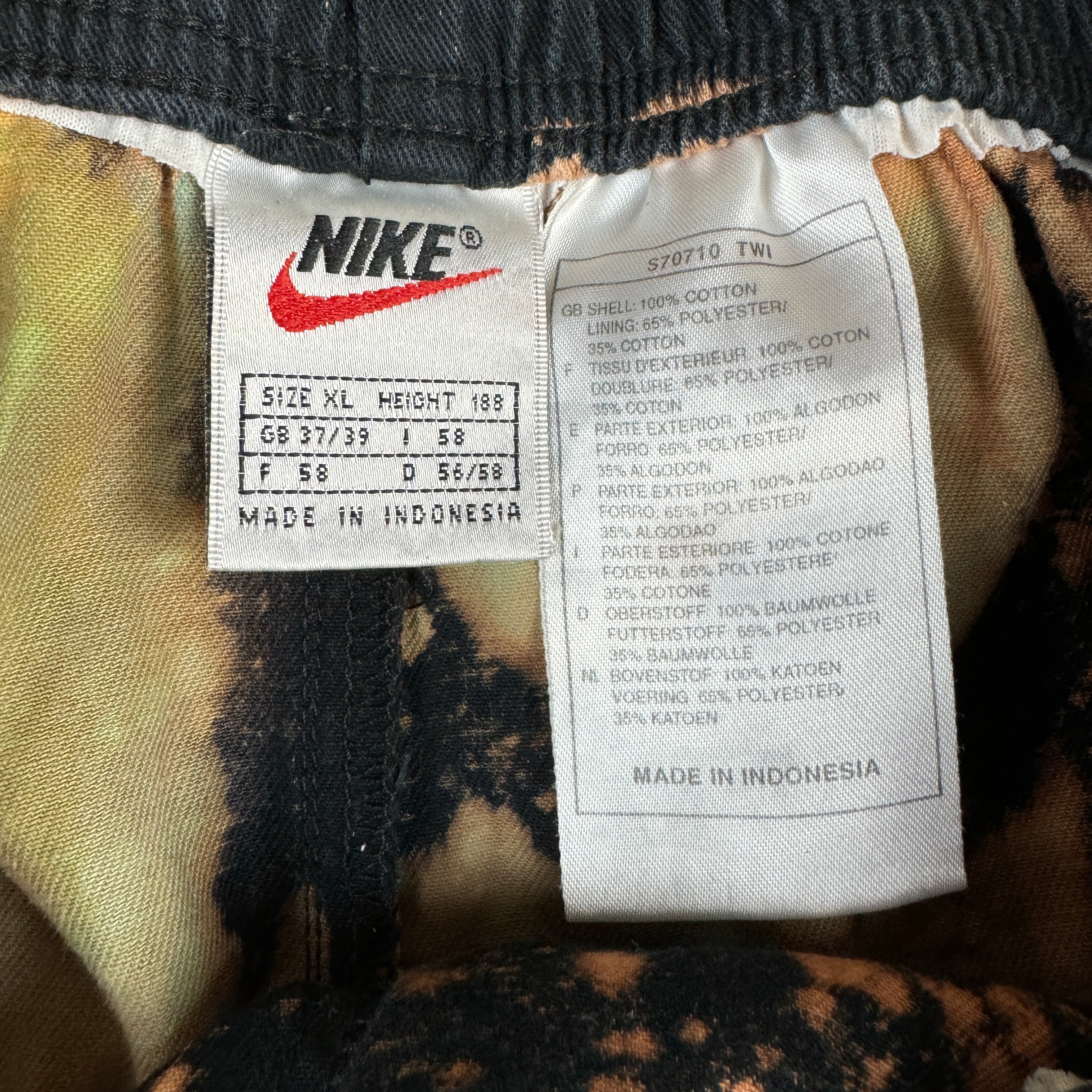 Vintage Nike Shorts 90s Upcycled Unique Gelb Grün XL