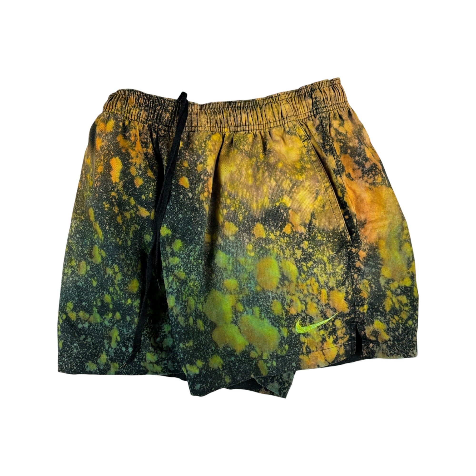 Vintage Nike Shorts 90s Upcycled Unique Gelb Grün XL