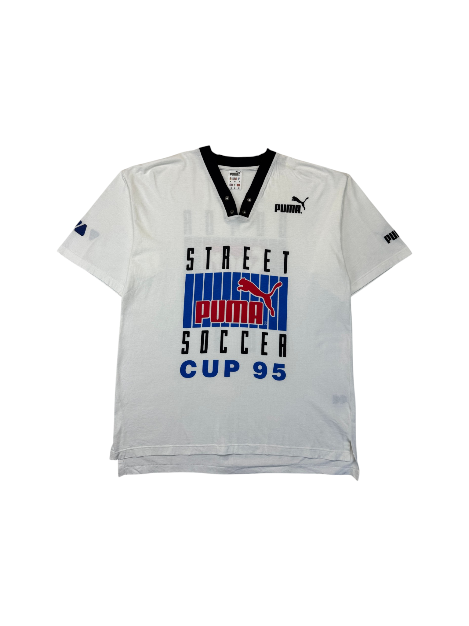 1995 Puma Shirt Street Soccer Cup 95 x Sport Bild Weiß
