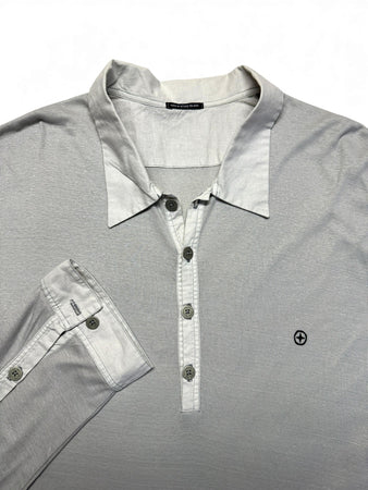 Stone Island Pulli/Longsleeve Mit Kragen Und Knopfleiste Baumwolle & Leinen Made In Italy Hellgrau XXXL (Kopie)