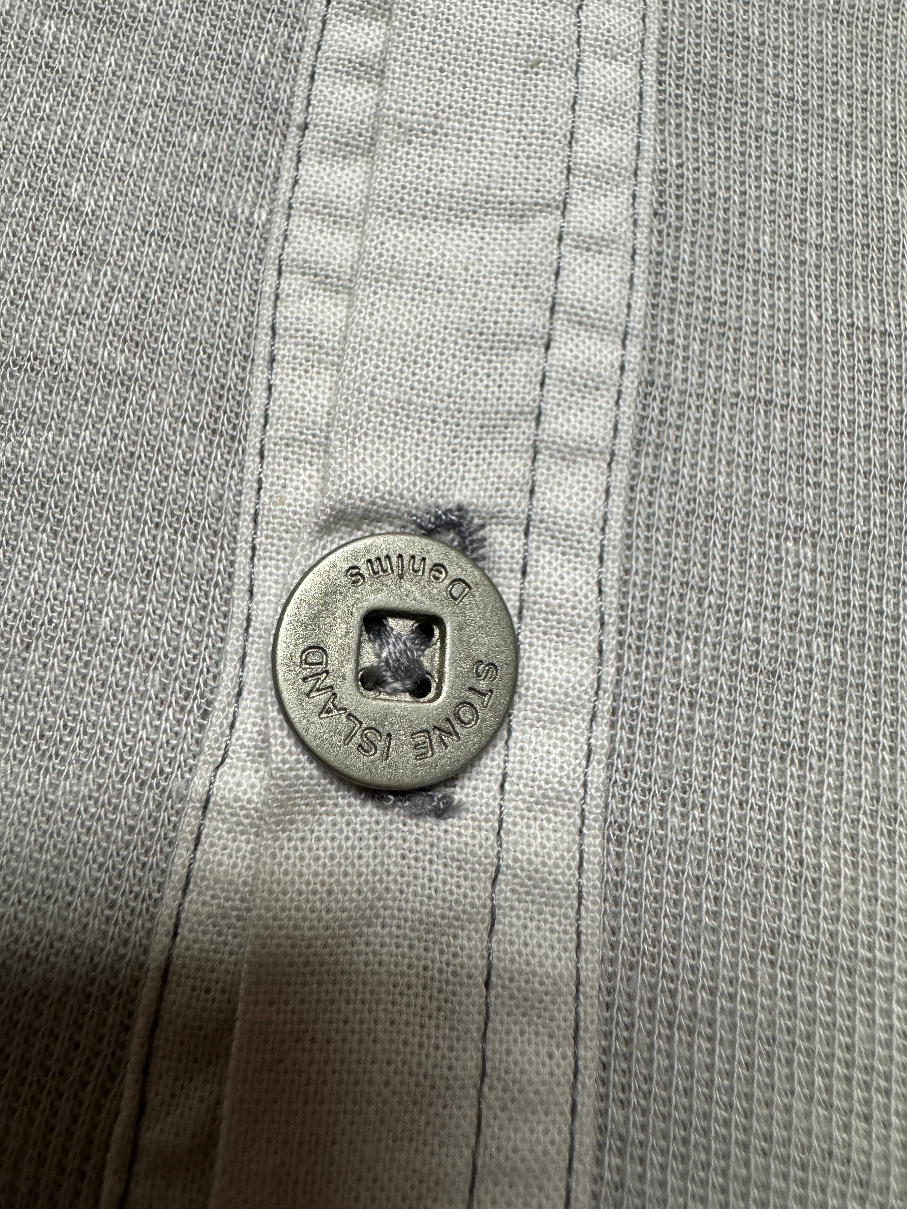 Stone Island Pulli/Longsleeve Mit Kragen Und Knopfleiste Baumwolle & Leinen Made In Italy Hellgrau XXXL