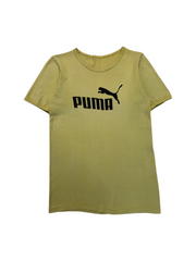 80s Puma Slim Fit Ribbed Logo Shirt Gelb