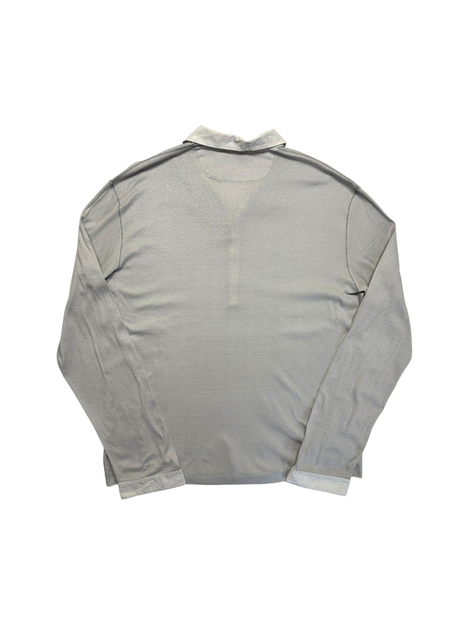 Stone Island Pulli/Longsleeve Mit Kragen Und Knopfleiste Baumwolle & Leinen Made In Italy Hellgrau XXXL