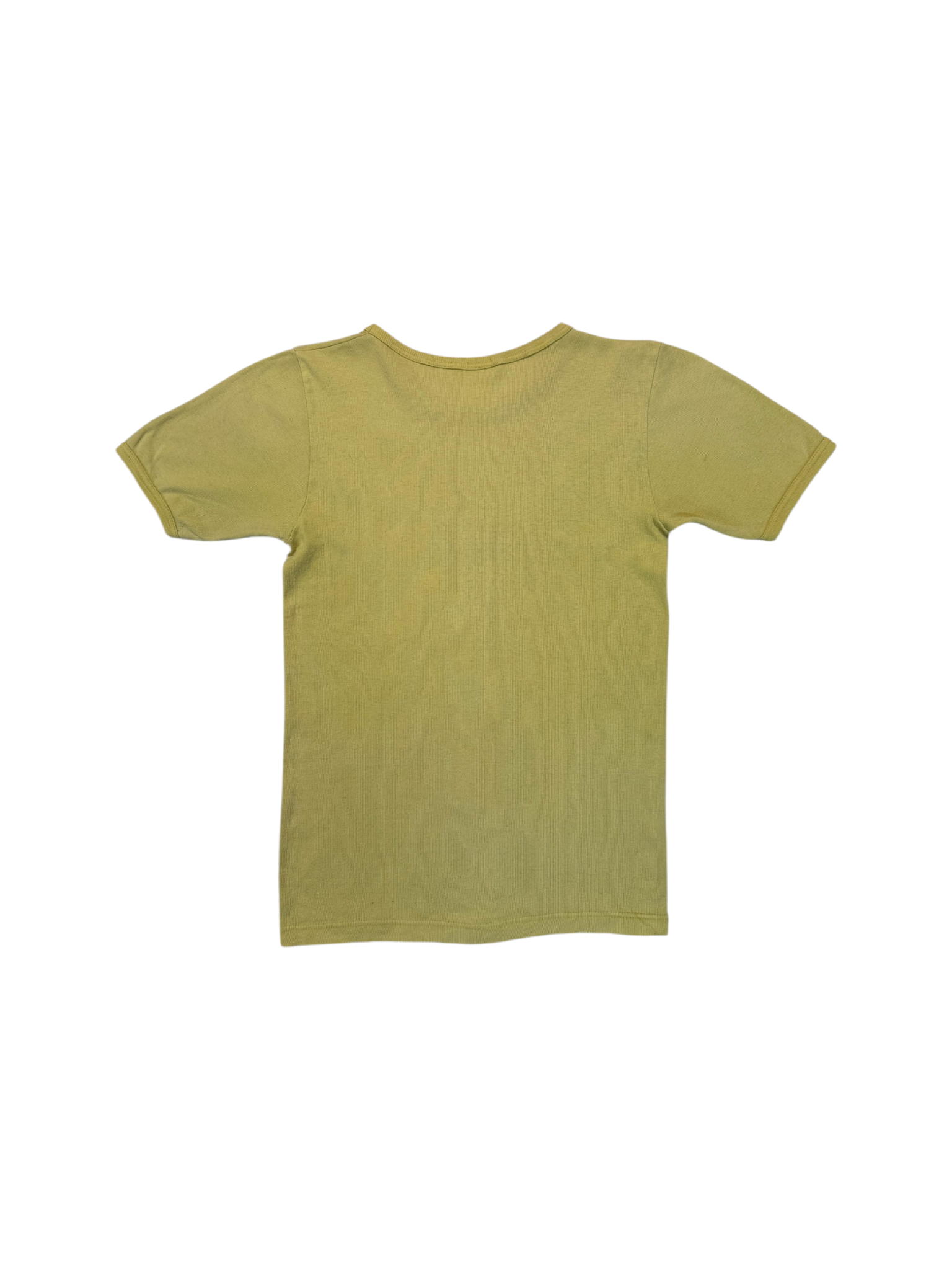80s Puma Slim Fit Ribbed Logo Shirt Gelb
