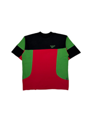 90s Reebok Colorblocked Shirt Rot Schwarz Grün